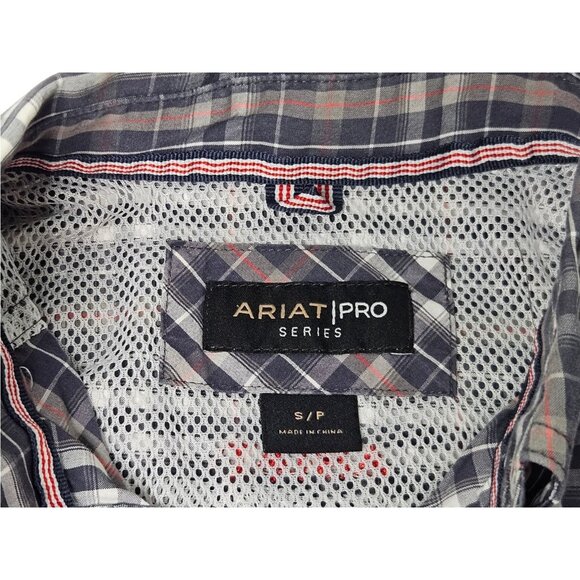 Ariat Pro Series Button Up Long Sleeve Shirt Men’s Small Plaid Western - Picture 5 of 11
